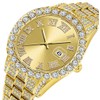 SENRUD Men's Diamond Watch Fashion Crystal Rhinestone Quartz Analog Watch
