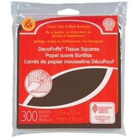 DecoPuffs Tissue Paper Squares, Brown, 5-1/2" x 5-1/2", 300 Count