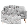 FeHuew Cute Raccoon Doodle Gray Flannel Fleece Throw Blanket 50x60