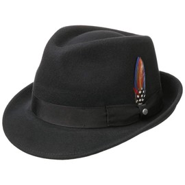 Stetson Elkader Trilby Felt Hat fedora men´s (XXL (62-63 cm) - black)