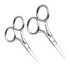 2pcs Stainless Steel Eyebrow Trimmer and Vibrissa Scissors Set for