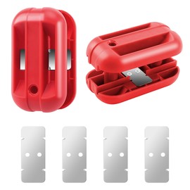 TaShow Edge Banding Trimmer, 2 Pcs Edge Banding Cutter with Additional 4 Pcs Tungsten Blades and Air Spring Design for Quick & Easy Conversion, Suitable for PVC/Melamine/Birch/Maple/Oak, Red