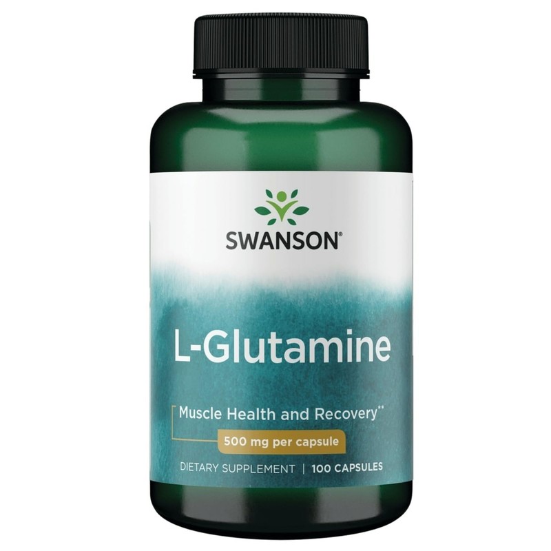 Swanson L-Glutamina Grado FCC 500 mg Suplemento Alimenticio 100 Cápsulas