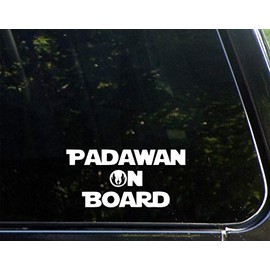 Padawan On Board (6" x 3") Funny Die Cut Decal Bumper Sticker for Windows, Cars, Trucks, Laptops, Etc9