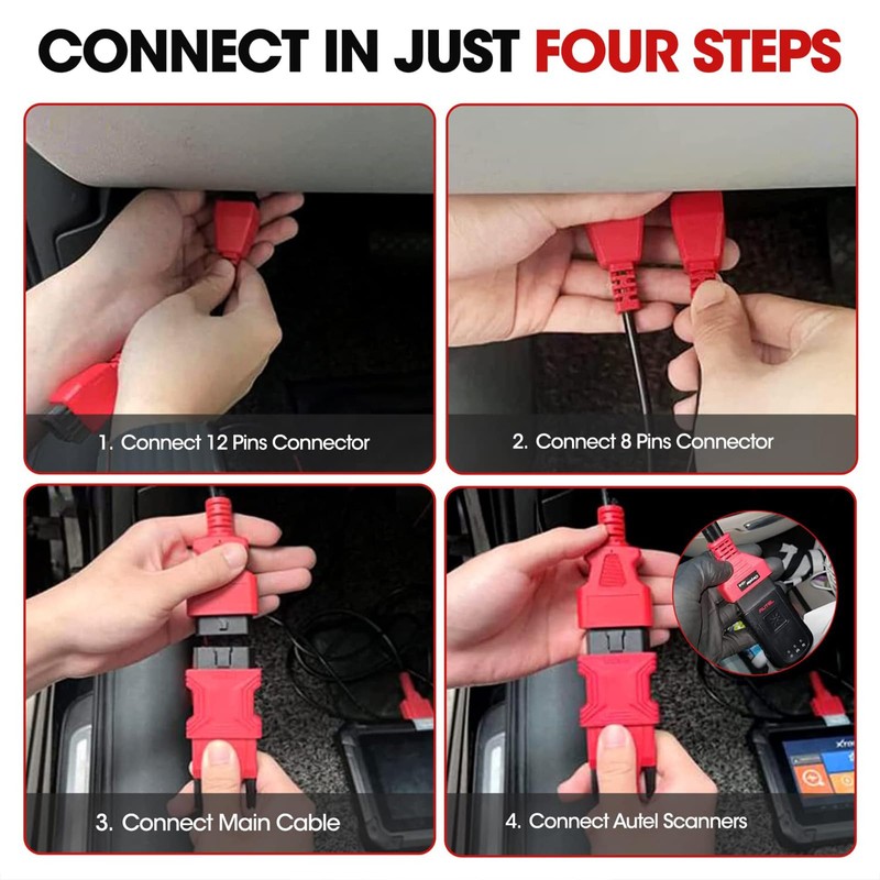 TZAONEN Cable Adapter, FCA 12+8 Adapter Security Bypass Cable OBD2