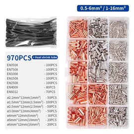 LZIAE Crimp Tools PZ0.5-16 And 970PCS Terminals Crimping Tool GT Copper Connector Crimp Pliers Cable End Sleeves Special Tube Tubular Terminal Clamp Durable Multifunctional