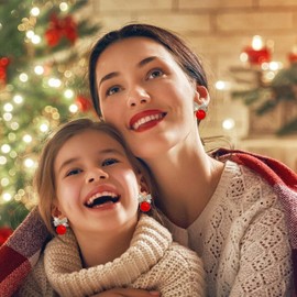 Christmas Earrings for Women Cute Stuff Christmas Tree Bow Earrings Dangling Sparkly Xmas Snowflake Bow Earrings Festival Holiday Christmas Jewelry Gifts Stocking Stuffers