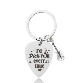 Husband Wife Valentines Day Gifts for Guitarists Girlfriend Boyfriend Birthday Gifts for Men Women Musician Guitar Pick Keychain Gift for Guitar Lover Friend Retirement Farewell Gifts for Artist