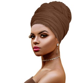 Ankara - Diadema suave con estampado africano para la cabeza, para el pelo largo, bufanda, turbante, jersey de punto africano