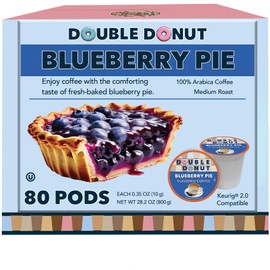 Double Donut Coffee Blueberry Coffee in Single Serve Pods, Flavored Coffee For the Keurig K Cups Brewer, 80 Cups