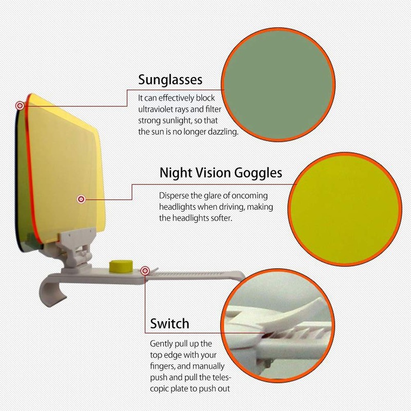 Car Sun Visor Extender, Anti-Glare Windscreen Extender, 2 in 1