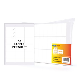 ADHES Printable Lables 1-2/5"x 2-3/5"(25.4mm*65.9mm) Direct Thermal Labels, 100 Sheet Address Label for Printer, Compatible with Thermal Printer, Office Paper for Barcodes, Per Sheet 30 Labels