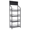 PROYONGOO 4 Tier Retail Display Rack with Wheels, Metal Wire
