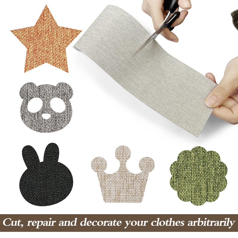 King Mountain Premium Linen Fabric Iron-on Repair Patch, Inside&Outside 3"x60"