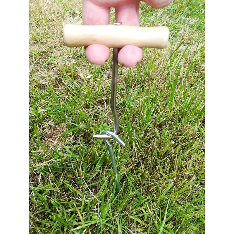 Peg Extractor with Wooden Handle for Pegs and Pegs Removal