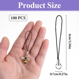 100Pcs Phone Charm Kit,Keychain String,Thread Keychain Cell Phone Charm String Split Ring Strap Detachable Ring Strap Cords DIY Lanyard Decorations for Hanging Charms USB Drive Keychains Keyring