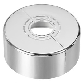 PATIKIL Wall Split Flange 0.8/1/1.3 Inch, 1.2" Thicken Cuttable ABS Round Escutcheon Plate Cover Buckle for Water Pipe Faucet Decoration, Silver