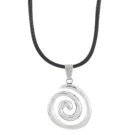 coadipress Chunky Spiral Swirl Necklace for Women Boho Choker Necklaces Hippie Trendy Silver Plated Large Spiral Shaped Statement Pendant Necklace Bohemia Jewelry (Round)