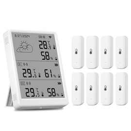Peakloong Tuya WiFi Weather Station Digital Forecast Screen with8 WiFi+RF433 Sensors Thermometer Hygrometer Support Voice Control