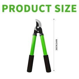 Bypass Tree Loppers – Garden Loppers with Carbon Steel Blade, 37cm Lightweight Branch Cutters, Effortless Pruning Shears for Branches Up to 30mm, Ideal for Gardening & Landscaping