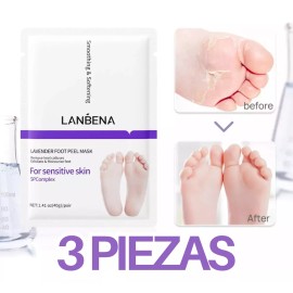 Universo en Linea Mascarilla Exfoliante Pies Lanbena Elimina Piel Muerta 3par