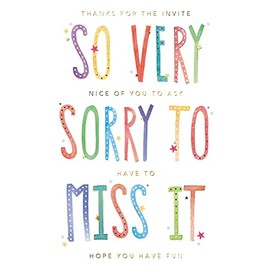 Thanks for The Invite Sorry to Miss It Regret Greeting Card Blooming Wishes Card SOGH0207
