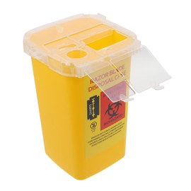 Ipetboom 1PC Razor Blade Recycling Storage Container for Barbershop Salon Use Lightweight Material Lid Convenient Safe Disposal Yellow Pattern