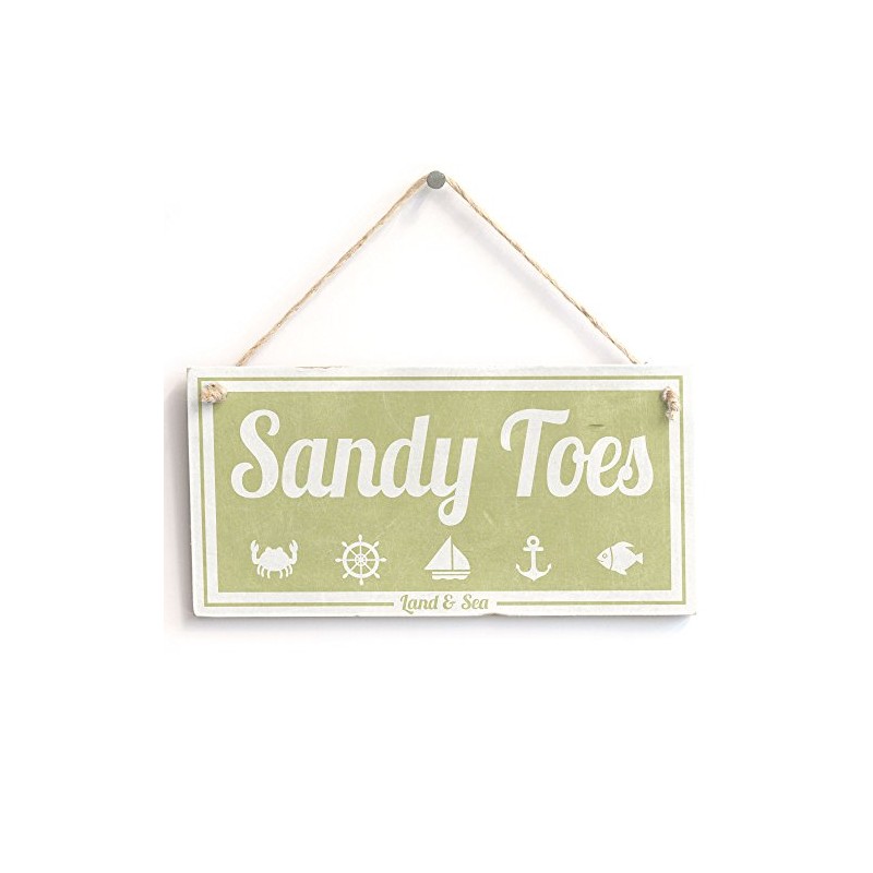 'Sandy Toes (Land & Sea)' - Nautical Sign - Handmade