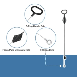 SGTBQLL Recliner Pull Handle Replacement for Lazyboy Couch Sofa – D‑Ring Parachute‑Style Release Cable, 3″ Exposed O‑Tip Steel Wire, 22″ Total Length, OEM‑Fit for La‑Z‑Boy Recliners