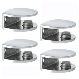 SAYAYO Glass Holder Stainless Steel Adjustable Glass Clamp 4 Pieces Glass Shelf Holder Clamp Attachment for 8-10 mm Thick Glass and Acrylic Glass