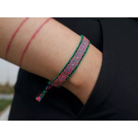 Boho Woven Bracelet, Boho Dainty Bracelet, Watermelon, Stackable Bracelet, Bohemian