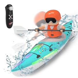 OBEST RC Boat Remote Control Boat RC Kayak Boat W/Colorful LED Light, Electric Waterproof Ship Toy, Never Capsize for Lake/Pool/Bathtub,RC Boat Gift for Boys Girls