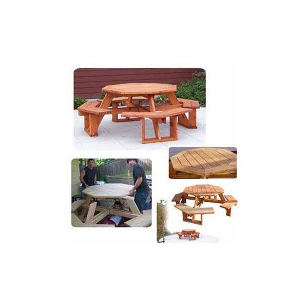 Woodcraft Project Paper Plan to Build Octagon Picnic Table
