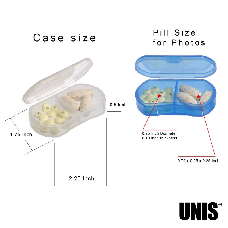 UNIS 6 Pack Small Thin Style Emergency Pill Medication Portable