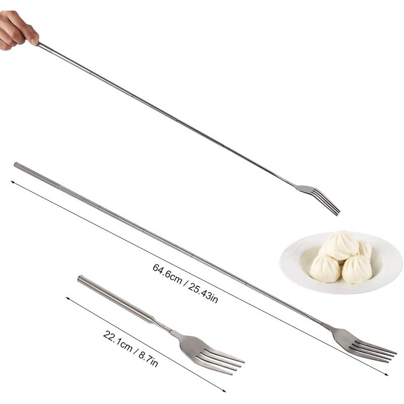 Stainless Steel Retractable Extendable Fork - 64cm to 25.4inch, Perfect