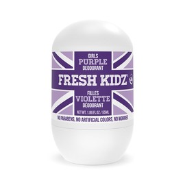 Fresh Kidz Roll On Deodorant for Kids and Teens - Baking Soda and Aluminum-free 24 Hour Protection for Sensitive Skin - Girls "Purple" 1.86 fl.oz.