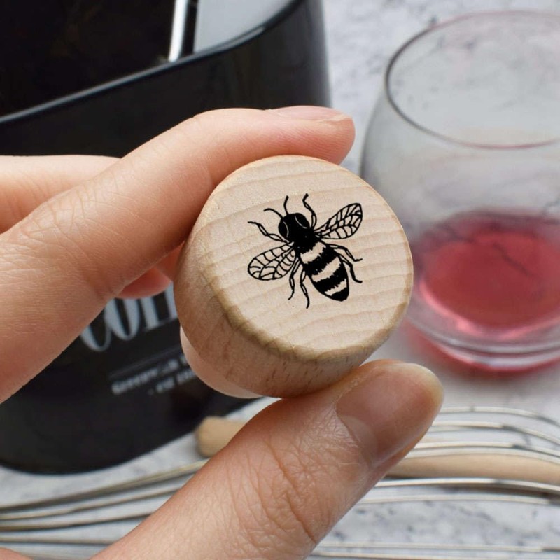 19mm 'Honey Bee' Wooden Bottle Stopper/Cork (BS00014027)