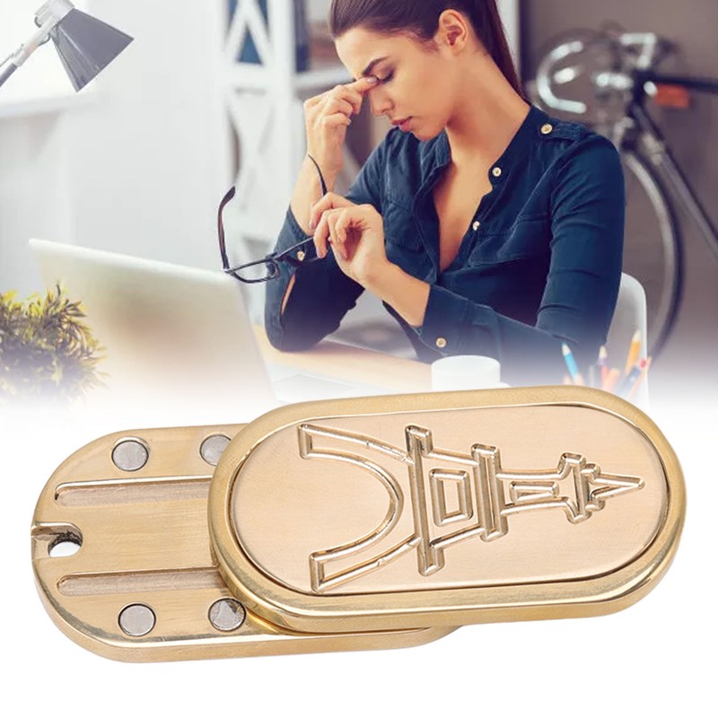 Metal EDC Fidget Slider Hand Pushing PPB Magnetic Ring Coin