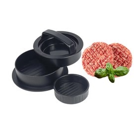 Burger Press Hamburger Patty Maker Mold Stuffed Burgers Press with 100p Patty Sheets Paper for BBQ Non-Stick Sliders Meat Beef Pork Barbecue Grill Camp Burger Press Black