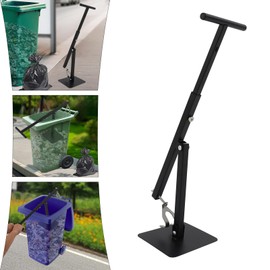 Manual Trash Compactor Adjustable Height, 60L-100L Trash Bin Compactor, Waste Recycling Hand Tool, Iron Compacting Trash Can for Kitchen, Office