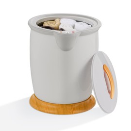 Giantex Towel Warmer Bucket, 20L Bathroom Towel Heater with Lid, Fragrance Holder, Auto Shut Off, Fits 2 Bulky 40 x 70 Inch Towels Bathrobes, for Spa Massage Facials, Light Gray