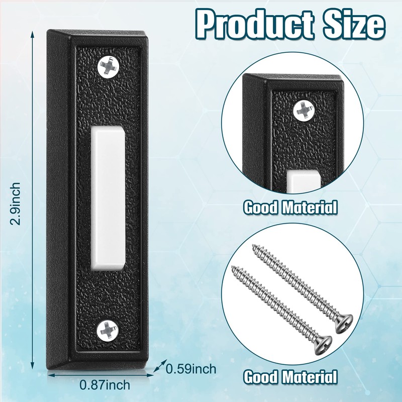 Saillong 1 Piece Lighted Doorbell Button, Wall Mounted Garage Door