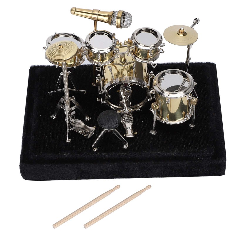 BORDSTRACT Mini Drum Set Model, Musical Instrument Display Kit for