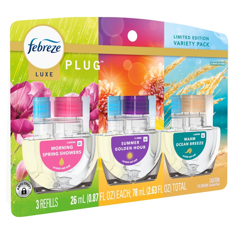 Febreze Plug In Air Freshener, Odor-Fighting Scented Oil Refill, Premium