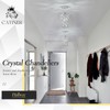 CATINER Modern Chrome Pendant Lighting, Mini Crystal Chandelier, Adjustable Pendant