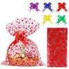 20 Pack Cellophane Basket Bags with Pull Bow Set Christmas
