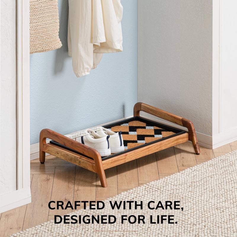 Anji Mountain Heavy Duty Waterproof Wooden Shoe Storage Mat Organizer/Boot