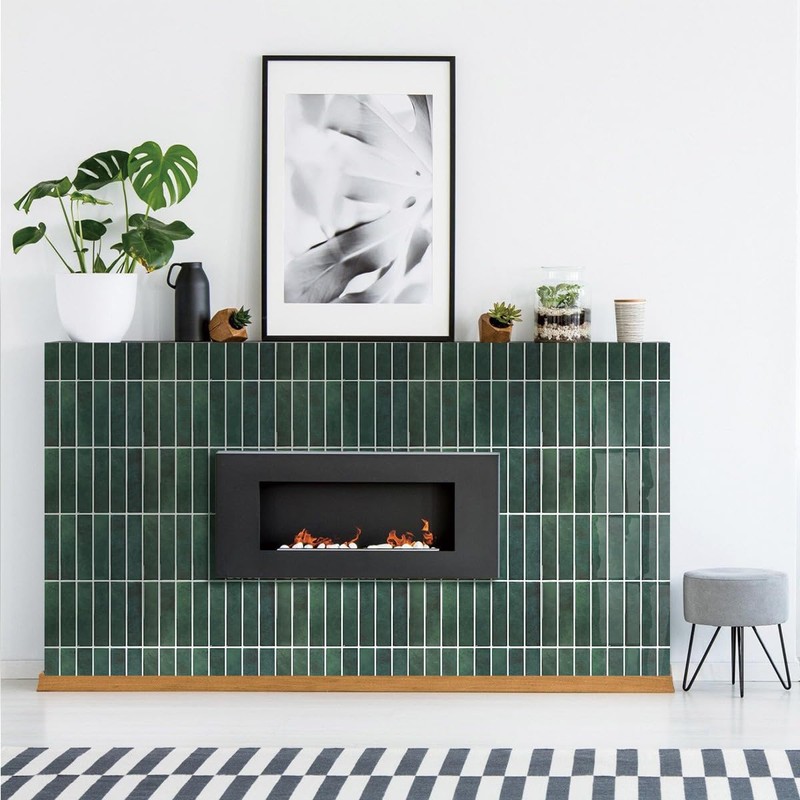 COMSTICKC Dark Green Peel and Stick Backsplash,10 Pcs 12''x12'', Forest