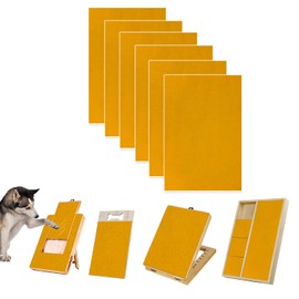 Dog Nail Scratch Board, Six Copies self-Adhesive Instead of Emery Paper,Door Protector from Dog Scratching,pet Scratch Areas, cat Nail File a Substitute for Clippers (13x9inch, Yellow)