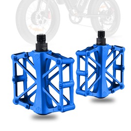 Blue Pedals Compatible with Ridstar Q20, Bicycle Pedals for Electric Bike, Aluminium Lightweight Platform Pedal with Non-Slip Pins, Durable Flat Pedal for Electric Bicycle